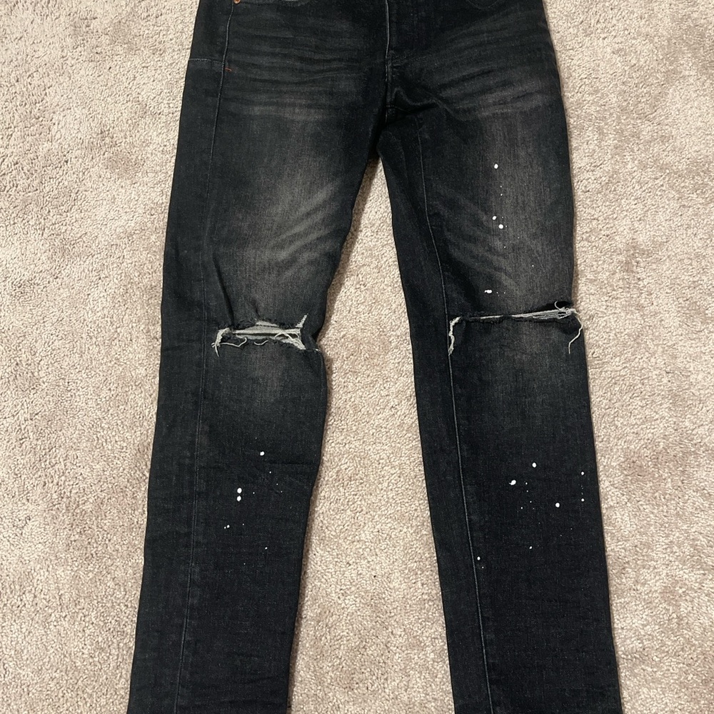 Trendy Black Distressed Skinny Jeans